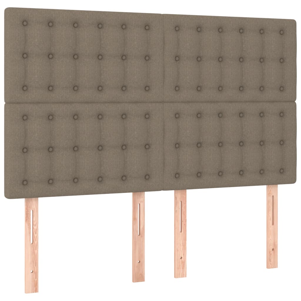 vidaXL Čela postele 4 ks taupe 72 x 5 x 78/88 cm textil