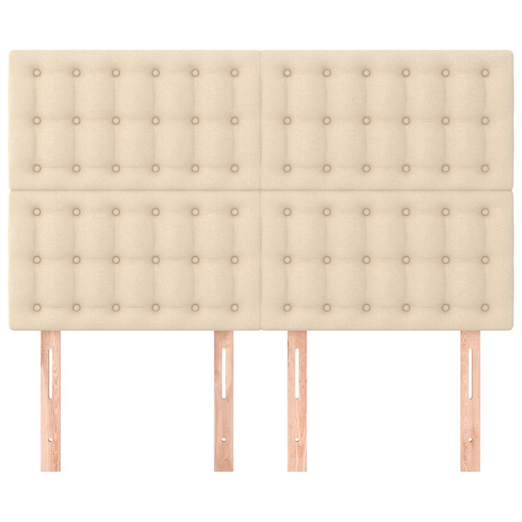 vidaXL Hoofdbord crème 144x5x118/128 cm stof, foto 2