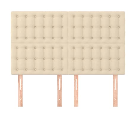 vidaXL Tăblie de pat crem 144x5x118/128 cm, material textil