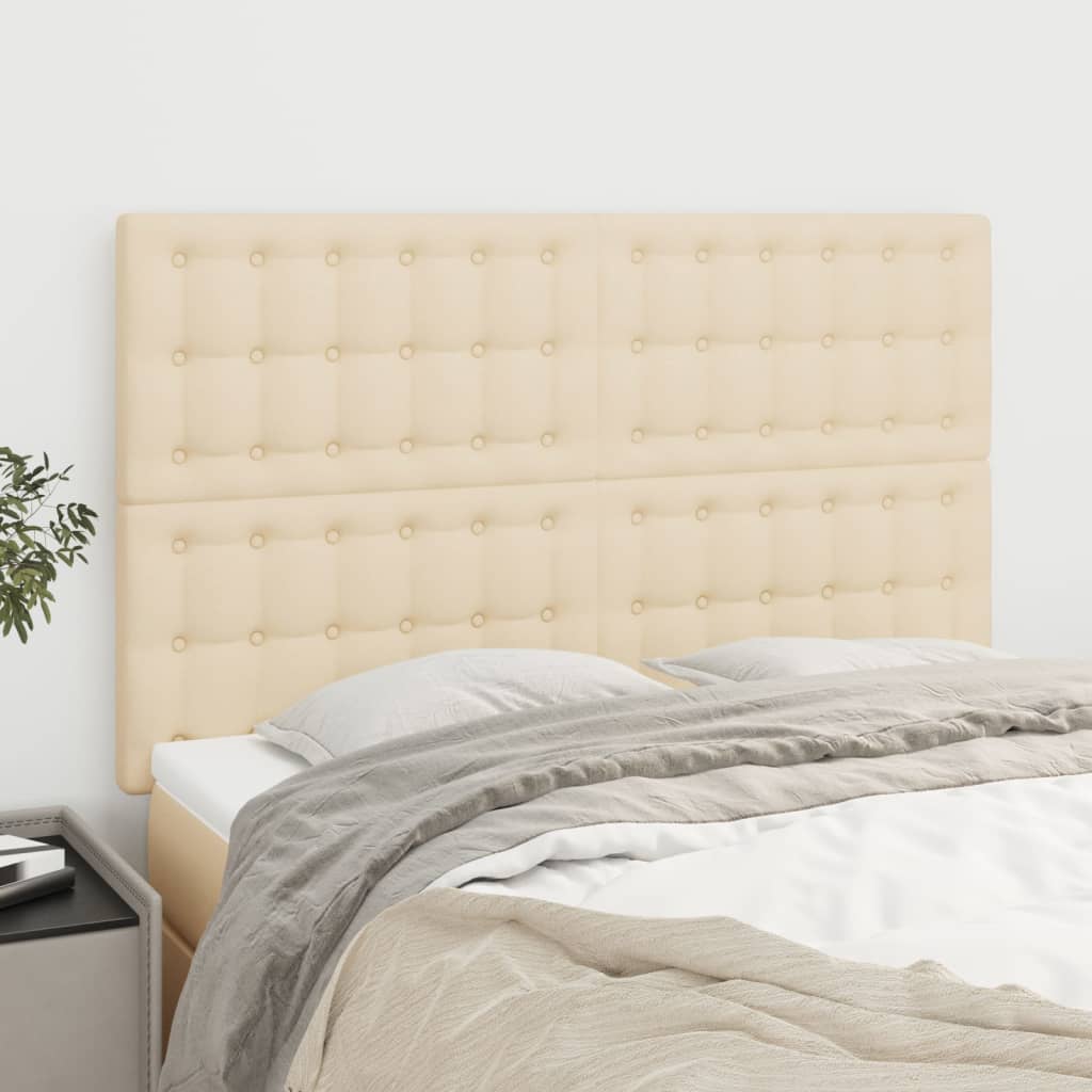 vidaXL Tăblii de pat, 4 buc, crem, 72x5x78/88 cm, textil