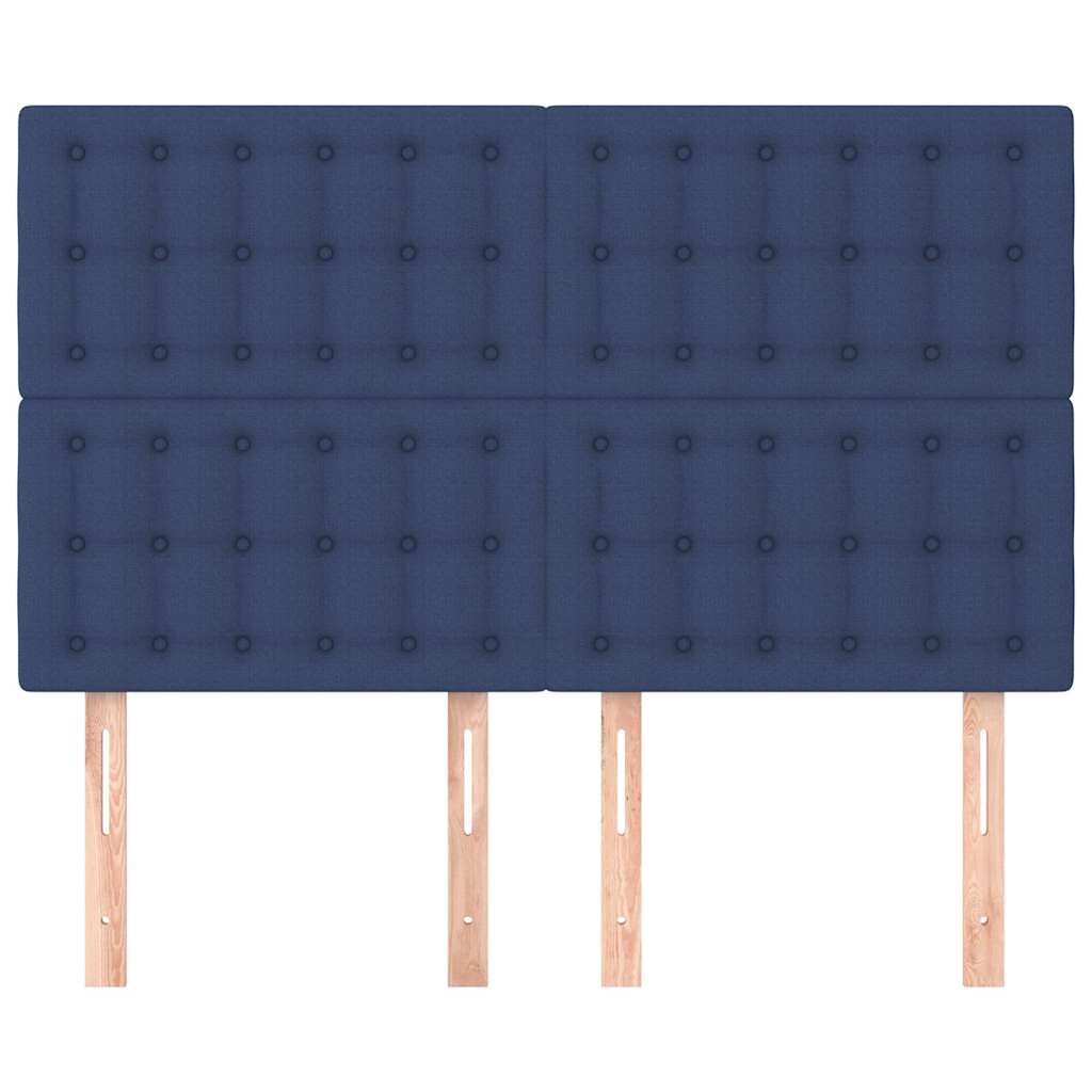 vidaXL Hoofdbord blauw 144x5x118/128 cm stof, foto 2