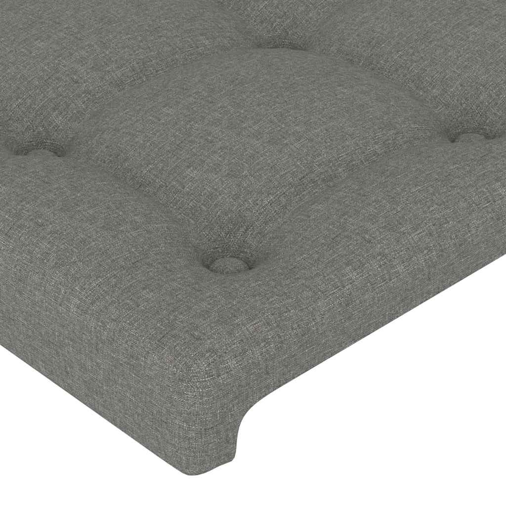 vidaXL Hoofdbord donkergrijs 160x5x118/128 cm Stof grijs, foto 4