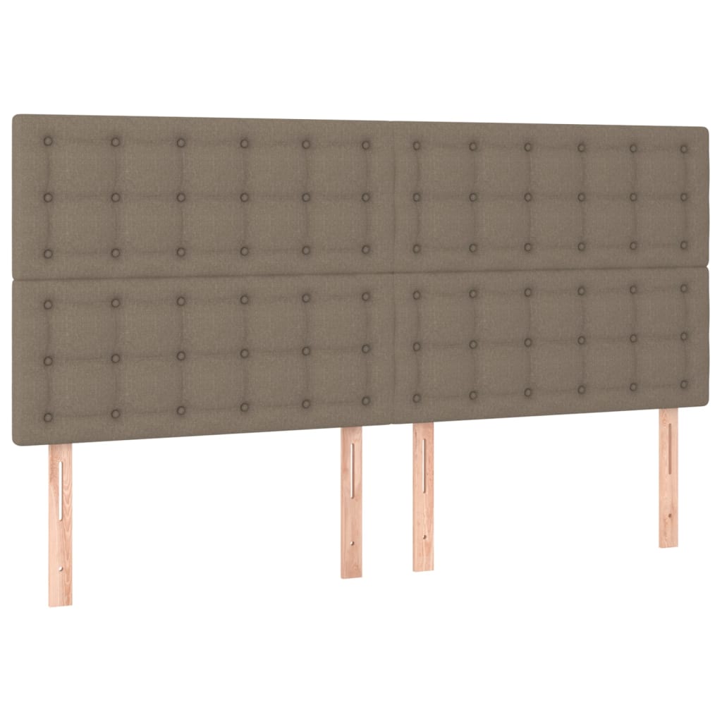 vidaXL Čela postele 4 ks taupe 80 x 5 x 78/88 cm textil