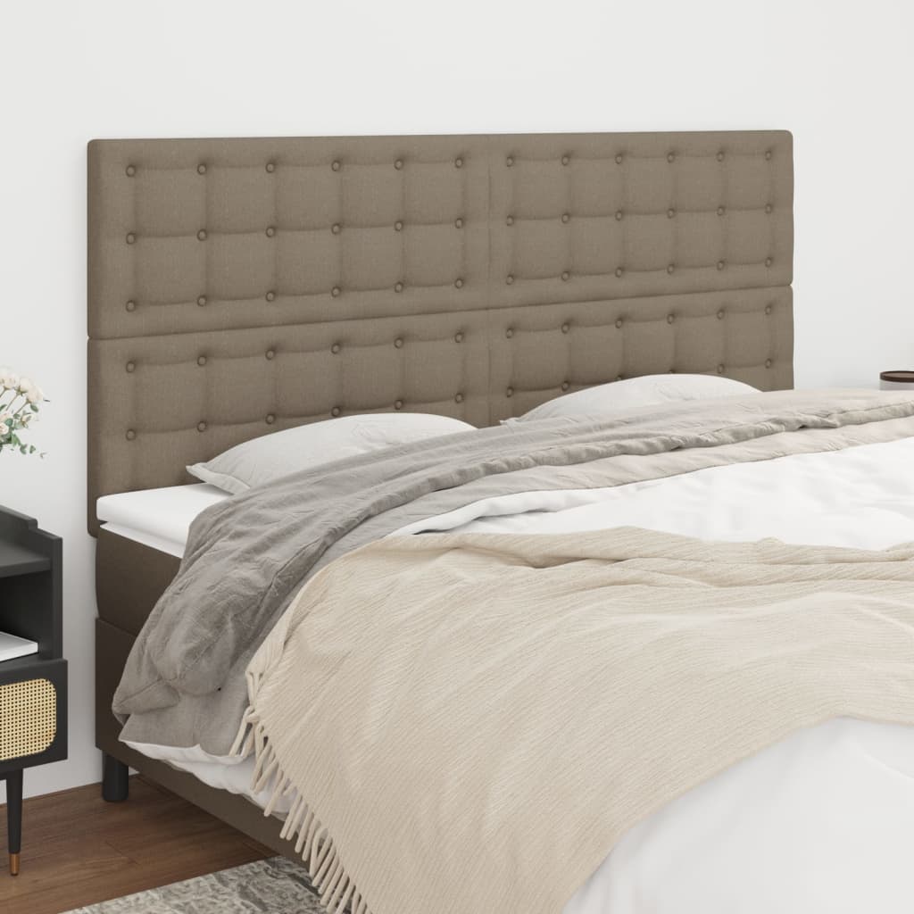 vidaXL Tăblii de pat, 4 buc, gri taupe, 80x5x78/88 cm, textil
