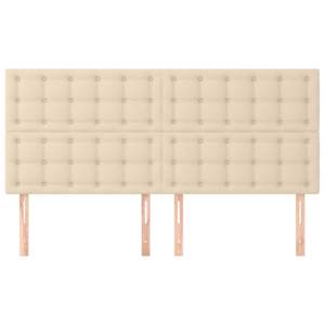Čelo postele krémové 160x5x118/128 cm látkové - obrázek 3