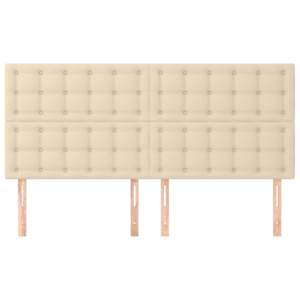 Čelo postele krémové 180x5x118/128 cm látkové - obrázek 3