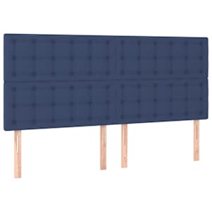 Čelo postele modré 180x5x118/128 cm látkové - obrázek 2