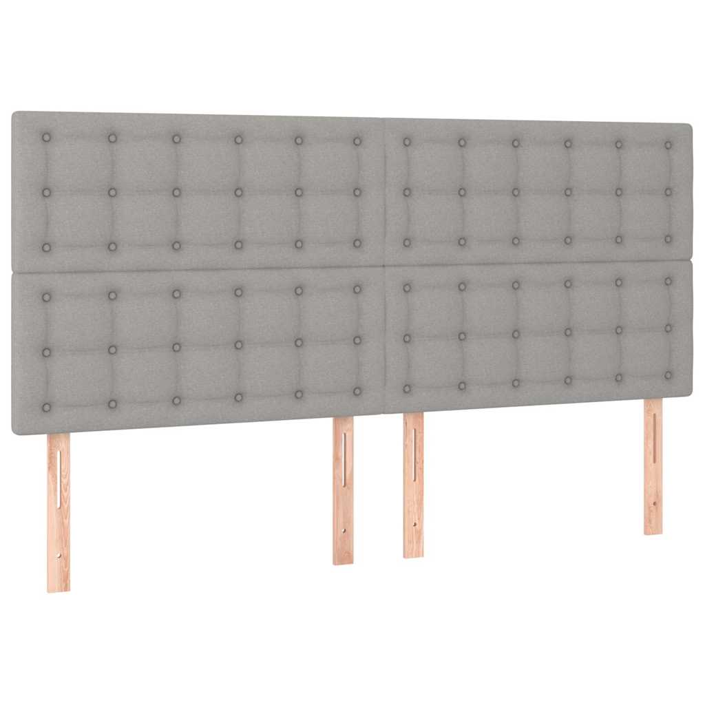 vidaXL Čelo postele světle šedé 200 x 5 x 118/128 cm látkové