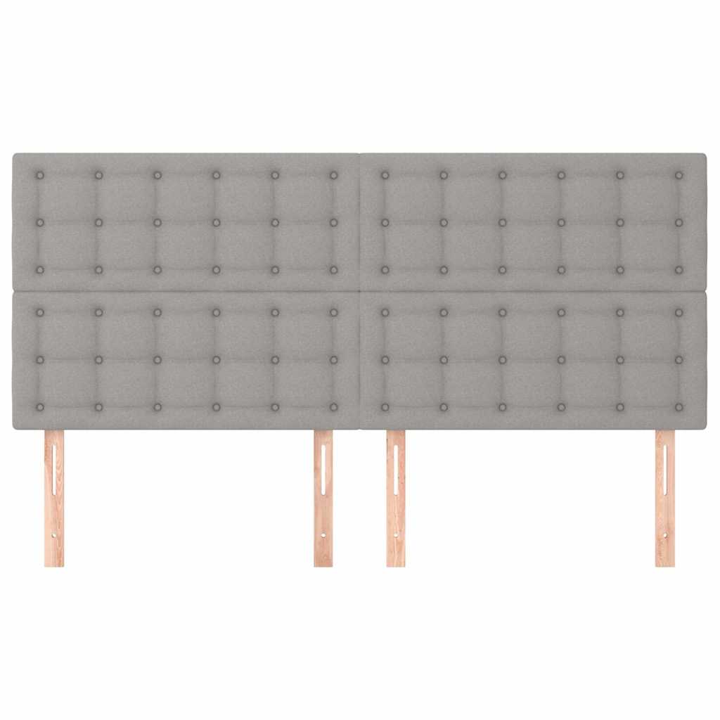 vidaXL Hoofdbord lichtgrijs 200x5x118/128 cm stof grijs, foto 2