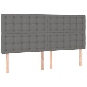 Čelo postele tmavě šedé 200 x 5 x 118/128 cm látkové - obrázek 2