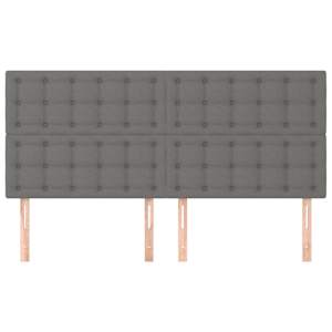 Čelo postele tmavě šedé 200 x 5 x 118/128 cm látkové - obrázek 3