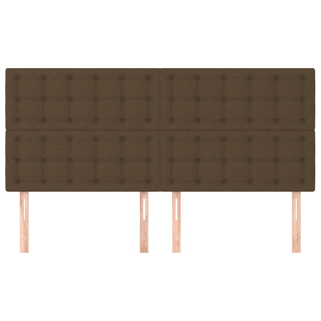 vidaXL Hoofdbord donkerbruin 200x5x118/128 cm stof bruin, foto 2