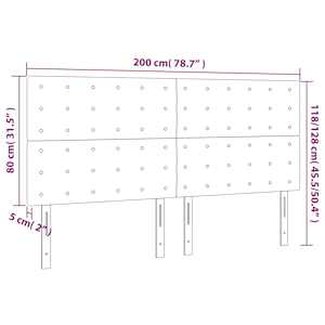 Čelo postele tmavě hnědé 200 x 5 x 118/128 cm látkové - obrázek 8