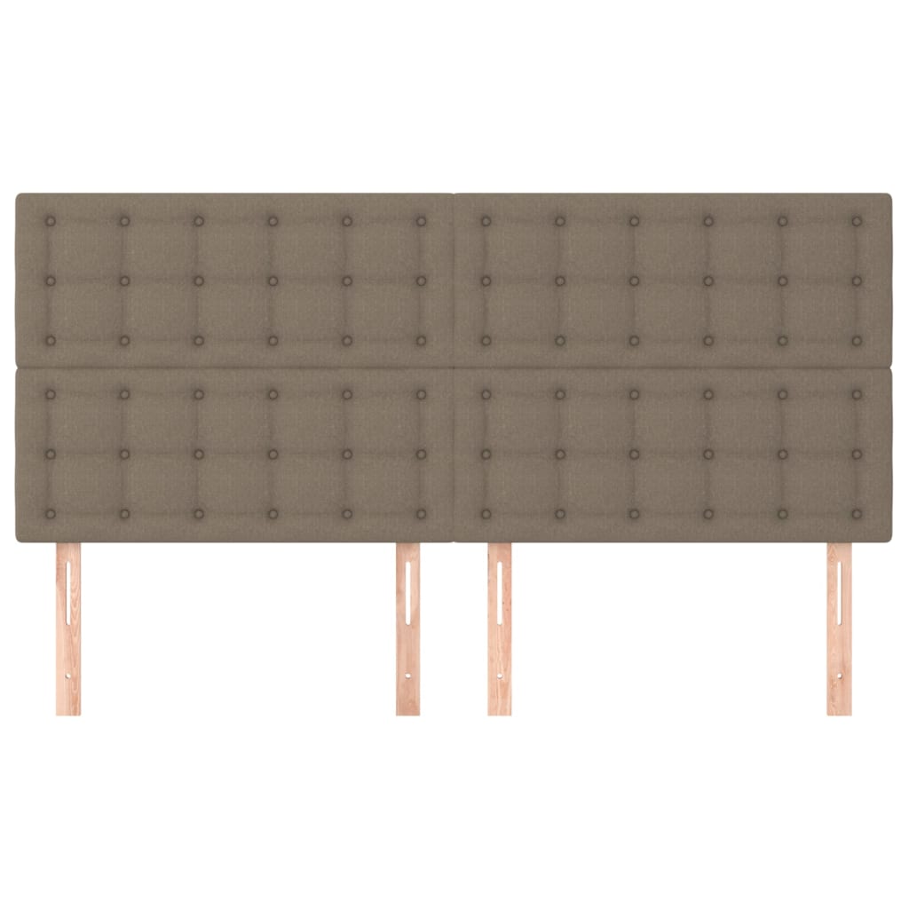 vidaXL Hoofdborden 4 st 100x5x78/88 cm stof taupe afbeelding