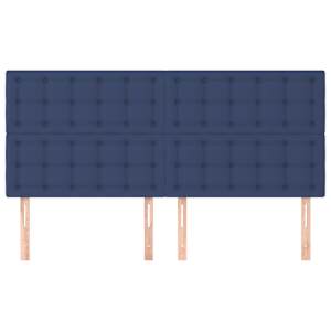Čelo postele modré 200x5x118/128 cm látkové - obrázek 3