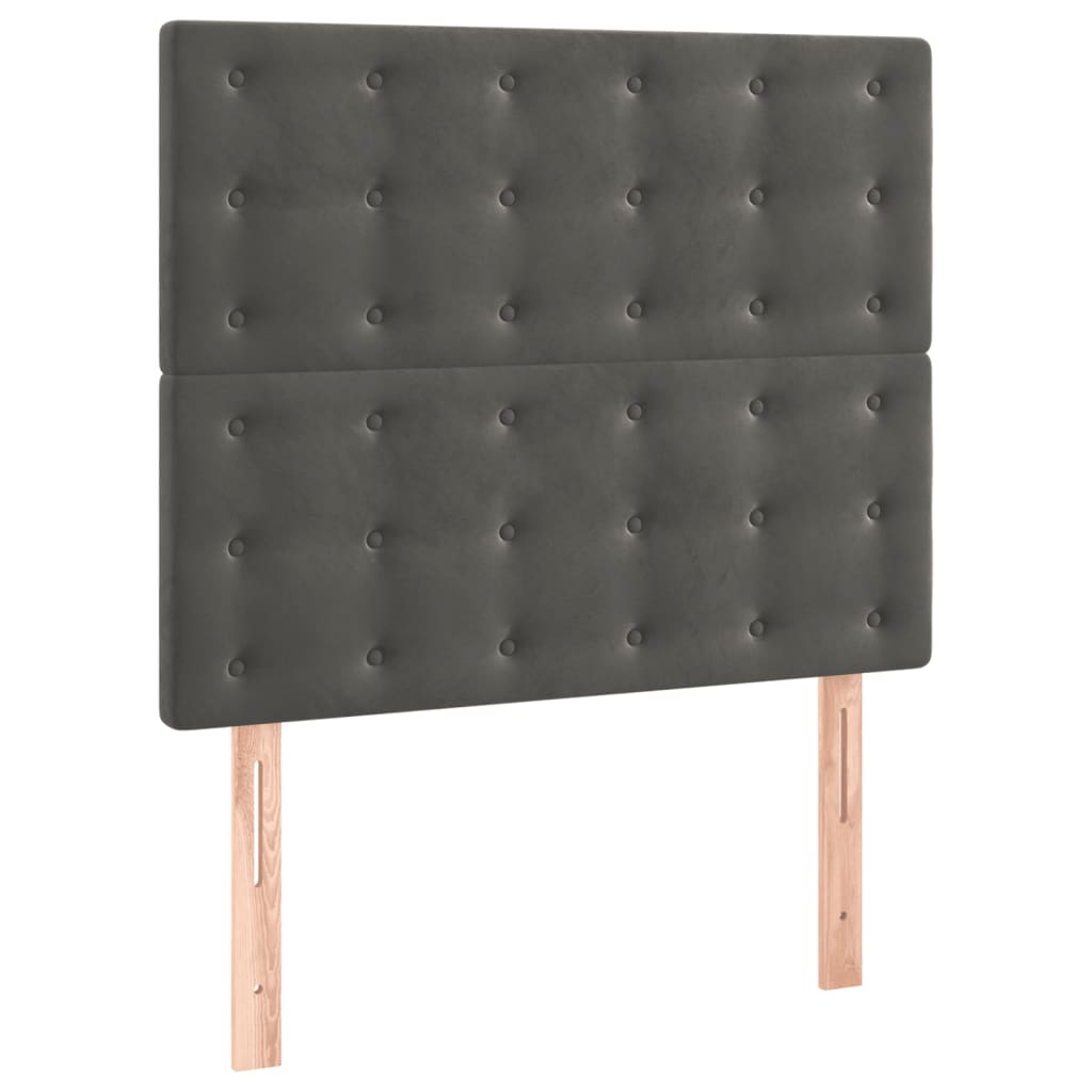 vidaXL ÄŚelo postele 2 ks tmavÄ› ĹˇedĂ© 80 x 5 x 78/88 cm samet