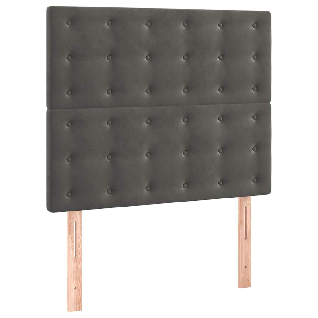 vidaXL Čelo postele tmavě šedé 80x5x118/128 cm sametové