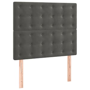 Čelo postele tmavě šedé 80x5x118/128 cm sametové - obrázek 2