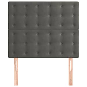 Čelo postele tmavě šedé 80x5x118/128 cm sametové - obrázek 3