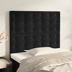 Čelo postele černé 80x5x118/128 cm sametové - obrázek 1