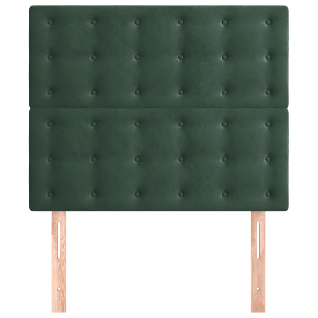 vidaXL Hoofdborden 2 st 80x5x78/88 cm fluweel donkergroen afbeelding