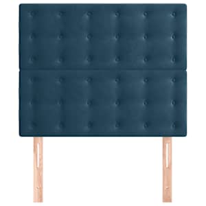 Čelo postele tmavě modré 80x5x118/128 cm sametové - obrázek 3