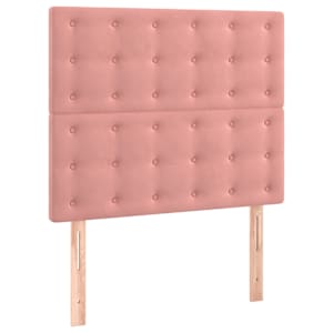 Čelo postele růžové 80x5x118/128 cm sametové - obrázek 2
