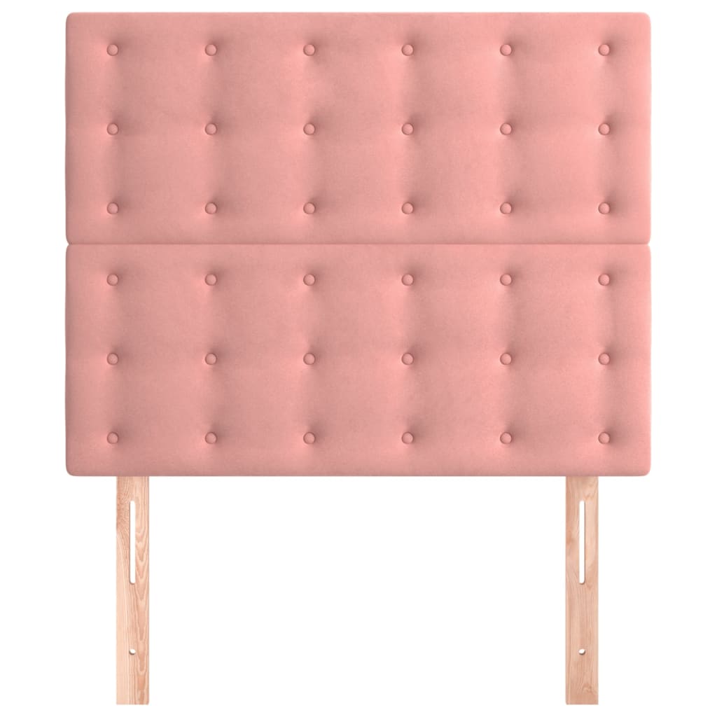 vidaXL Hoofdborden 2 st 80x5x78/88 cm fluweel roze afbeelding