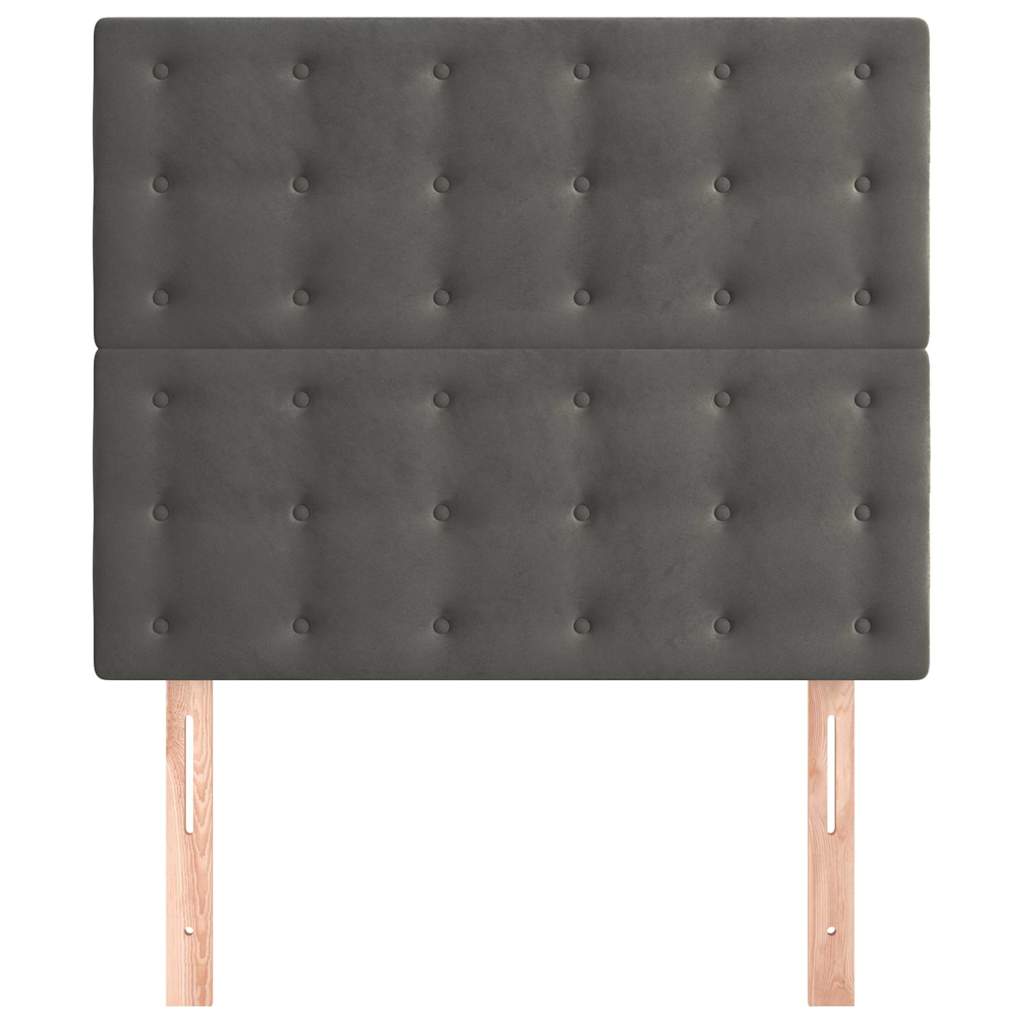 vidaXL Hoofdbord donkergrijs 90x5x118/128 cm fluweel grijs, foto 2