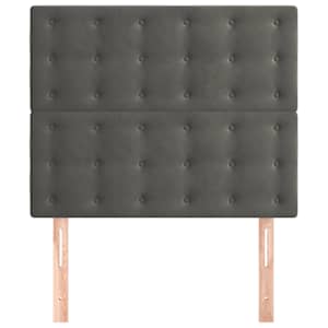 Čelo postele tmavě šedé 90x5x118/128 cm sametové - obrázek 3