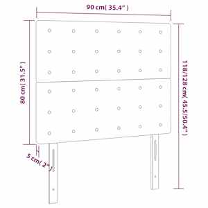 Čelo postele tmavě šedé 90x5x118/128 cm sametové - obrázek 8