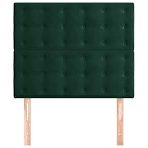 Čelo postele tmavě zelené 90x5x118/128 cm sametové - obrázek 3