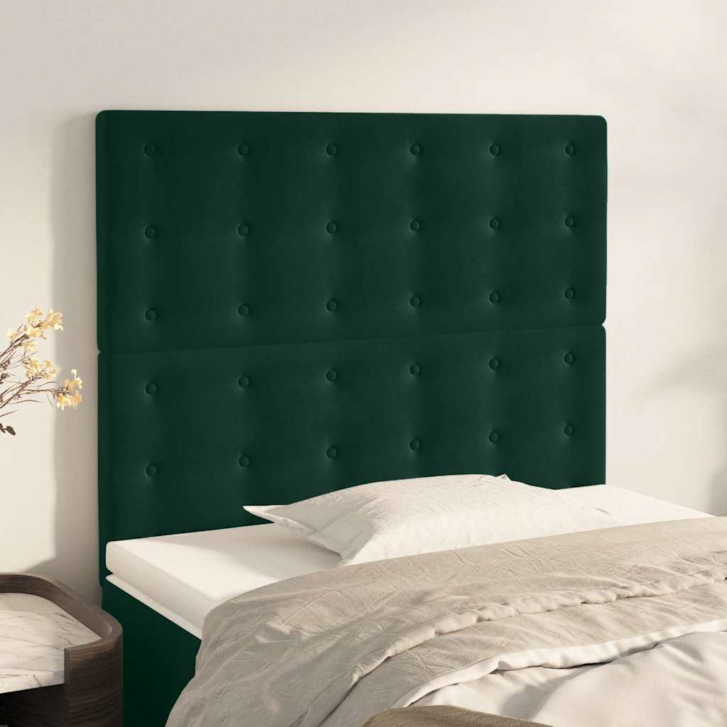 vidaXL Kopfteil Dunkelgrün 90x5x118/128 cm Samt