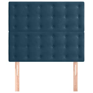 Čelo postele tmavě modré 90x5x118/128 cm sametové - obrázek 3