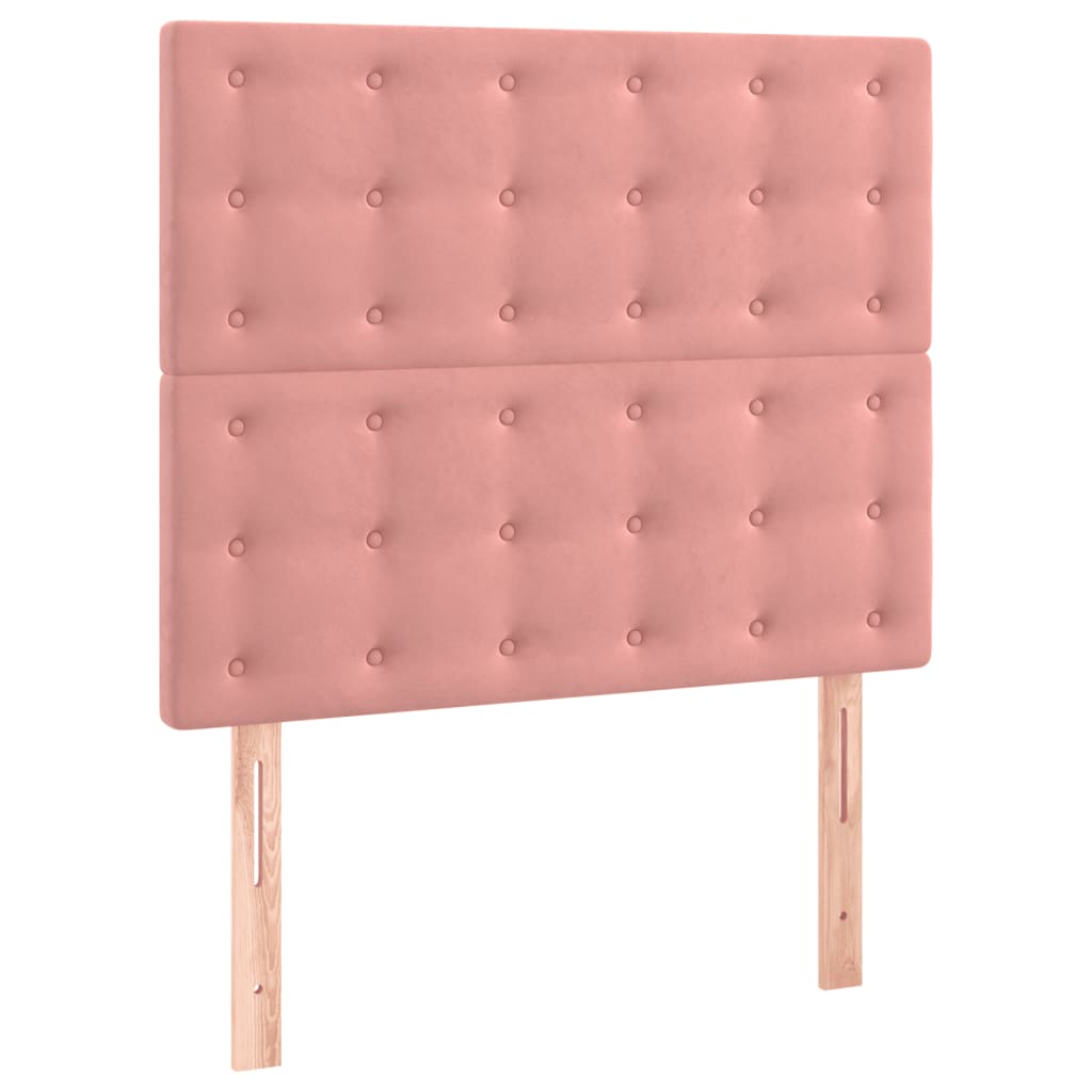 vidaXL Čelo postele 2 ks růžové 90x5x78/88 cm samet