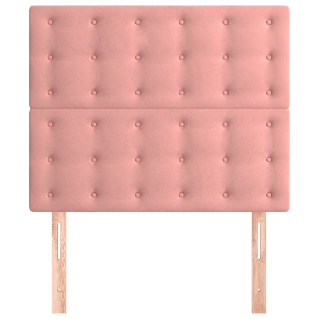 vidaXL Hoofdborden 2 st 90x5x78/88 cm fluweel roze afbeelding