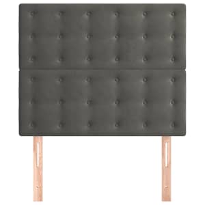 Čelo postele tmavě šedé 100x5x118/128 cm sametové - obrázek 3