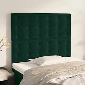 Čelo postele tmavě zelené 100x5x118/128 cm sametové - obrázek 1