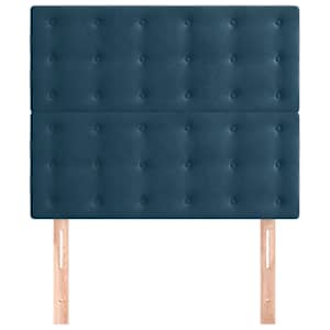 Čelo postele tmavě modré 100x5x118/128 cm sametové - obrázek 3