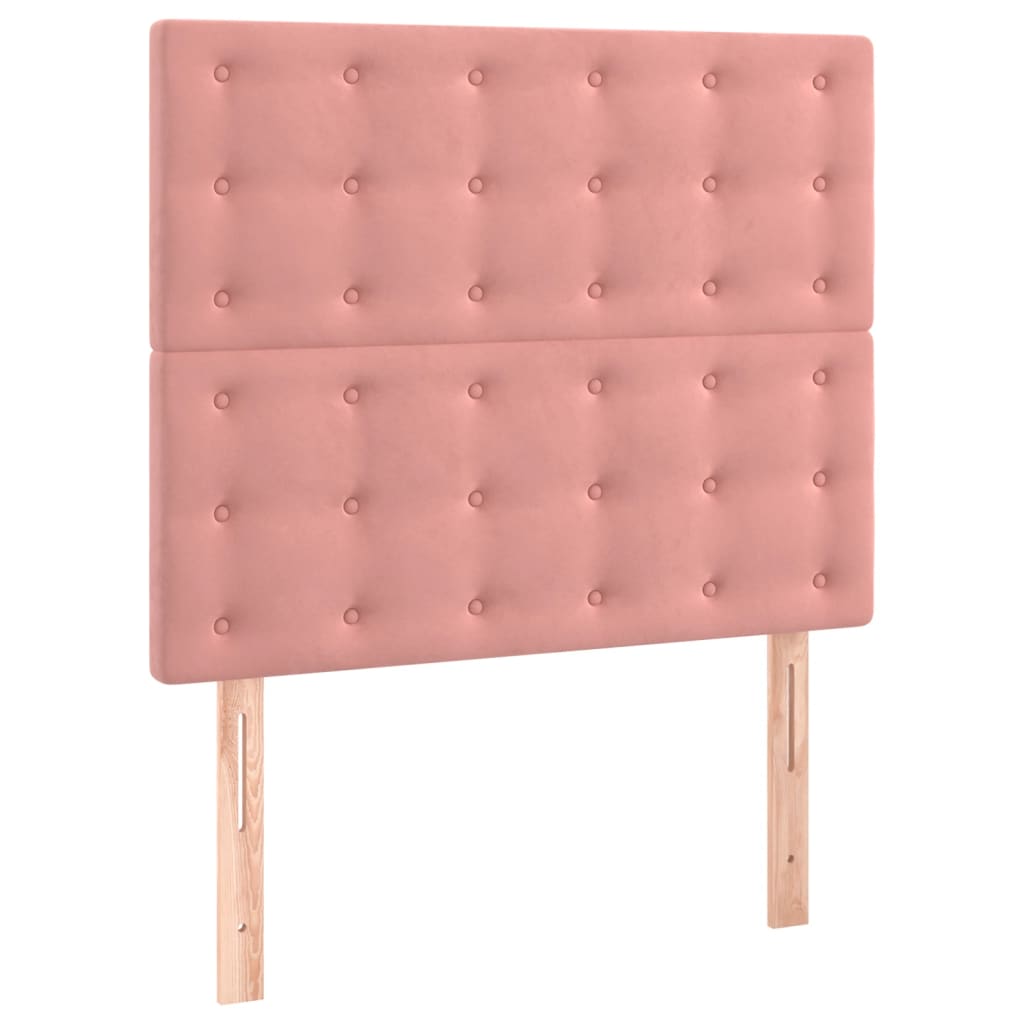 vidaXL Čelo postele 2 ks růžové 100x5x78/88 cm samet