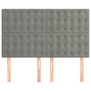 Čelo postele světle šedé 144x5x118/128 cm sametové - obrázek 3