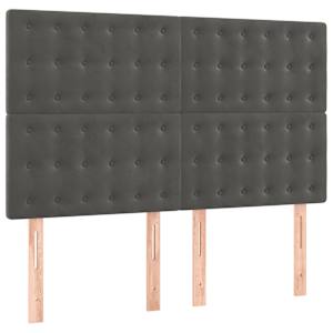 Čelo postele tmavě šedé 144x5x118/128 cm sametové - obrázek 2