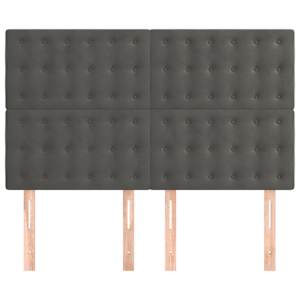 Čelo postele tmavě šedé 144x5x118/128 cm sametové - obrázek 3