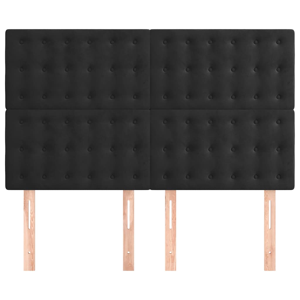 vidaXL Hoofdbord zwart 144x5x118/128 cm fluweel, foto 2