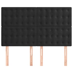 Čelo postele černé 144x5x118/128 cm sametové - obrázek 3