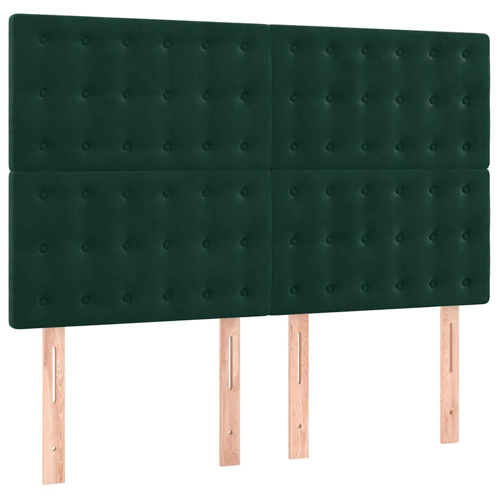vidaXL Hoofdbord donkergroen 144x5x118/128 cm fluweel groen, foto 3