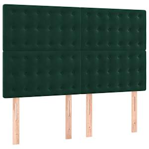 Čelo postele tmavě zelené 144x5x118/128 cm sametové - obrázek 2