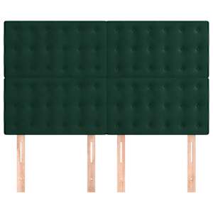 Čelo postele tmavě zelené 144x5x118/128 cm sametové - obrázek 3
