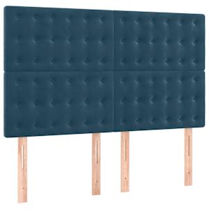 Čelo postele tmavě modré 144x5x118/128 cm sametové - obrázek 2