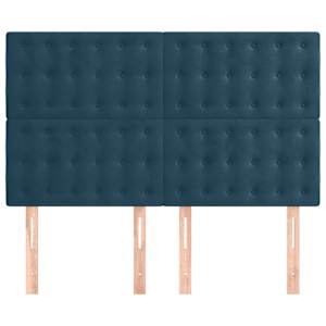 Čelo postele tmavě modré 144x5x118/128 cm sametové - obrázek 3